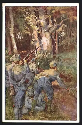 Künstler-AK A. Marussig: Rotes Kreuz Nr. 351, Franz Scharf, Reserveinfanterist...