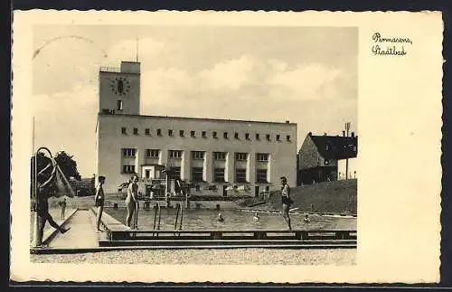 AK Pirmasens, Stadtbad im Bauhaus-Stil