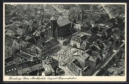 AK Homburg a. d. Saar, Marktplatz, vom Flugzeug aus
