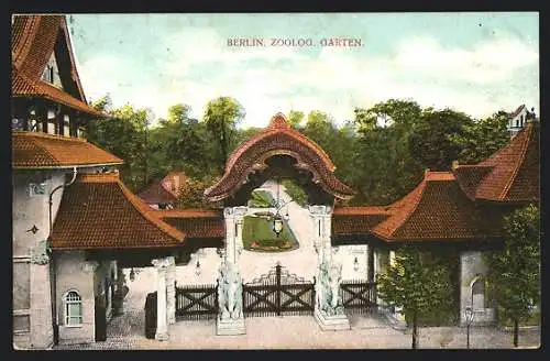 AK Berlin, Zoologischer Garten, Motiv vom Elefantenportal