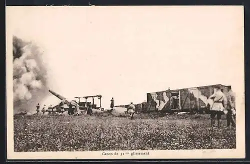 AK Soldaten mit Kanone, Canon de 32em glissement