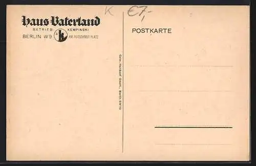 AK Berlin-Tiergarten, Haus Vaterland, Wild-West-Bar, Potsdamer Platz
