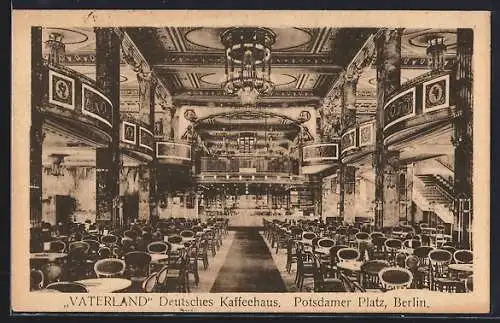 AK Berlin-Tiergarten, Café Vaterland am Potsdamer Platz, Innenansicht