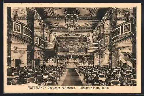 AK Berlin-Tiergarten, Café Vaterland am Potsdamer Platz, Innenansicht