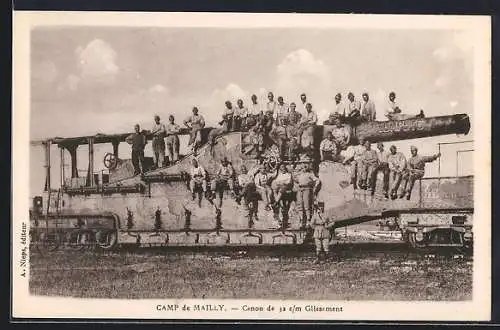 AK Camp de Mailly, Canon de 32 c/m Glissement