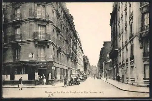 AK Paris, La Rue de Babylone et Rue Vaneau