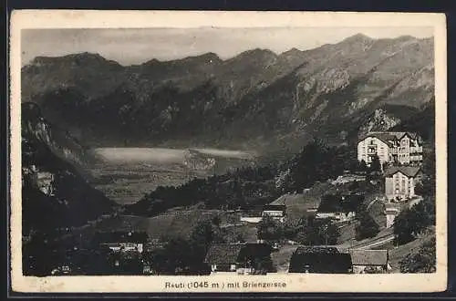 AK Reuti, Teilansicht mit Brienzersee und Gipfelpanorama
