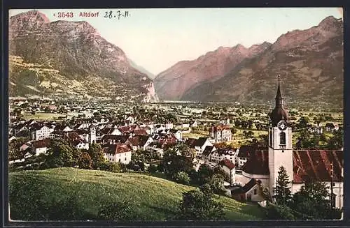 AK Altdorf, Totalansicht mit Bergpanorama