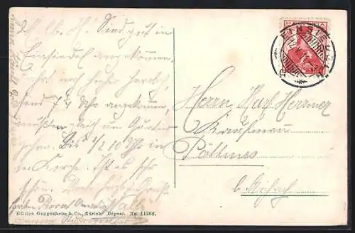 AK Einsiedeln, Totalansicht mit Bergpanorama