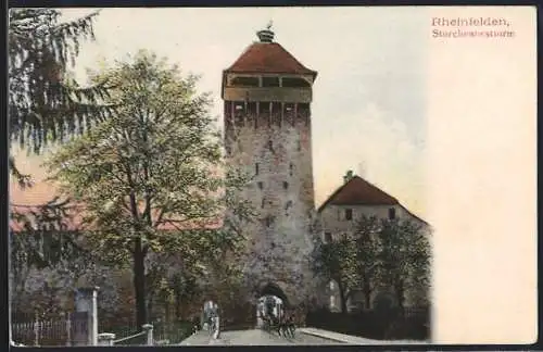 AK Rheinfelden, Storchennestturm mit Strasse