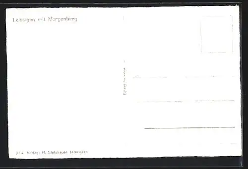 AK Leissigen, Ortsansicht mit Morgenberg vom Wasser aus