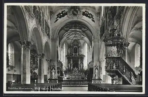 AK Basilika Mariastein, Innenansicht mit Hochaltar