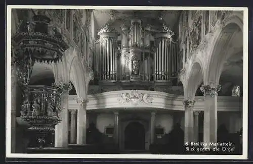 AK Basilika Mariastein, Innenansicht mit Orgel