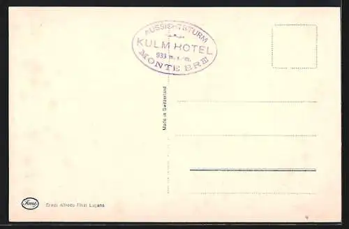 AK Lugano, Monte Bré Kulm, Lugano e Mte. Rosa