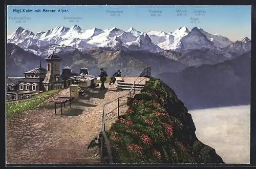 AK Rigi-Kulm, Ortsansicht mit Berner Alpen