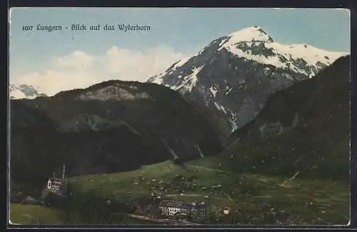 AK Lungern, Ortspartie mit Blick auf das Wylerhorn