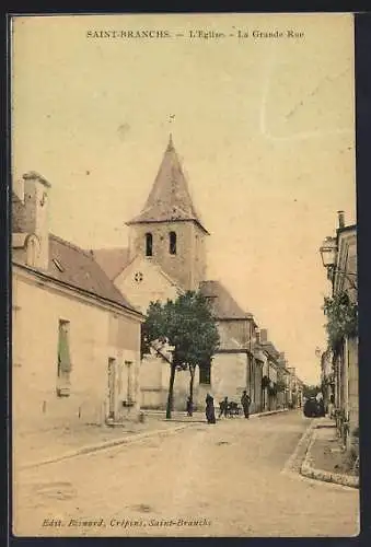 AK Saint-Branchs, L`Église et la Grande Rue