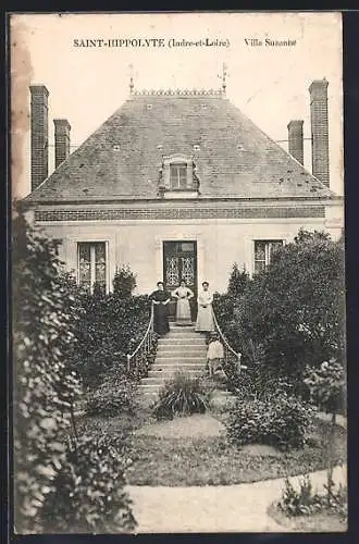 AK Saint-Hippolyte, Villa Suzanne et ses habitants sur le perron
