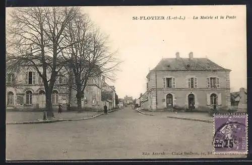 AK St-Flovier, La Mairie et la Poste