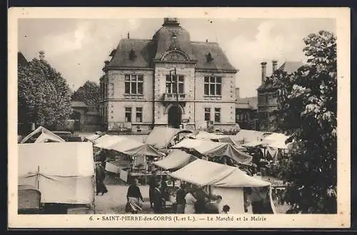 AK Saint-Pierre-des-Corps, Le Marché et la Mairie