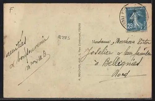 AK Sainte-Maure-de-Touraine, La Rue Auguste Chevallier et le Carrefour