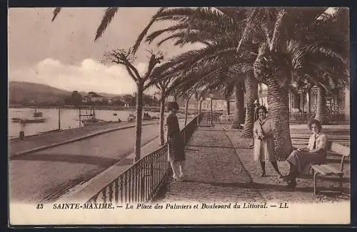 AK Sainte-Maxime, La Place des Palmiers et Boulevard du Littoral