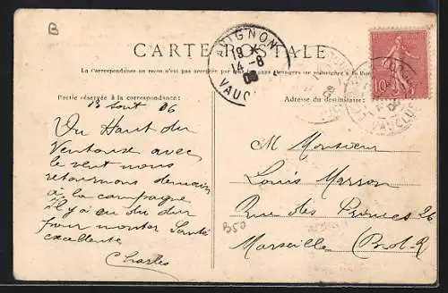 AK Carpentras, Vue panoramique du Ventoux prise de la Promenade des Platanes