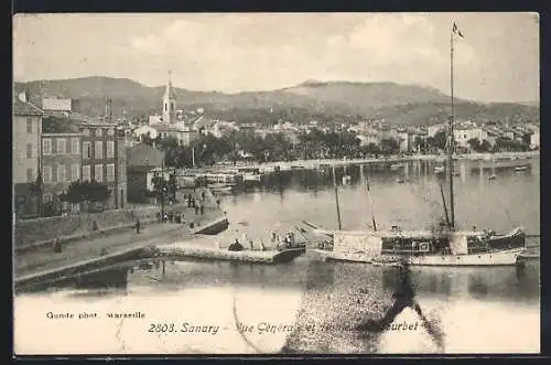 AK Sanary, Vue Générale et Quai Courbet