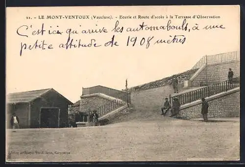 AK Mont-Ventoux, Écurie et route d`accès à la terrasse d`observation