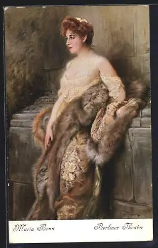AK Schauspielerin Maria Bonn im Pelz