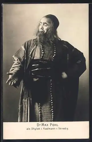 AK Dr. Max Pohl als Shylok in Kaufmann v. Venedig