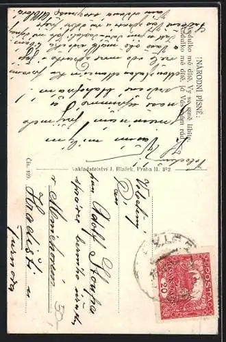 AK Junge Tschechin in Trachtenkleidung