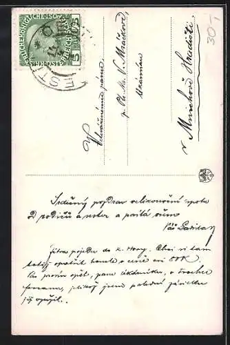 AK Tschechinnen in Trachtenkleidung auf der Strasse