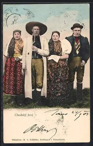 AK Chodský kroj, Tschechen und Tschechinnen in Tracht