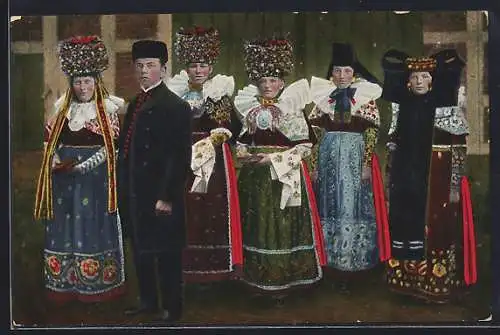 AK Hochzeitszug in Trachten aus Schaumburg-Lippe