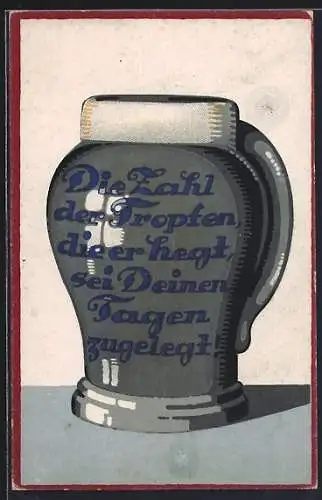 AK Krug mit scherzhaftem Trinkspruch