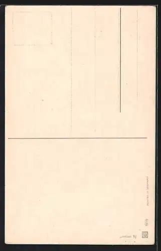 AK Betrunkener Mann hält sich an einer Laterne fest, die Häuser schief