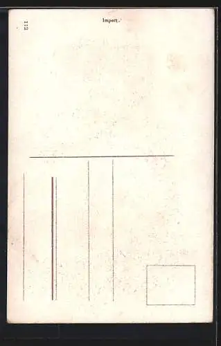 AK Hässliche Frau mit einem Liebesbrief und Vergissmeinnicht, frauenfeindlicher Humor