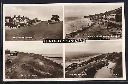 AK Frinton-on-Sea, The Zig Zag Path, The Greensward, The Promenade & Cliff