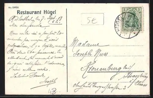AK Essen-Hügel / Ruhr, Restaurant Hügel & Fähranleger im Ruhrtal