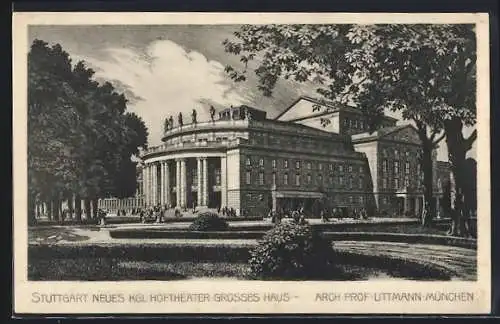 AK Stuttgart, Neues Kgl. Hoftheater, Grosses Haus