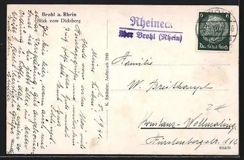 AK Brohl /Rhein, Blick v. Dicktberg