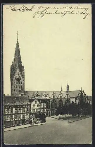 AK Paderborn, Dom mit Strassenpartie