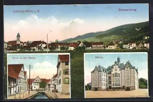 AK Oberkirch i. B., Schule, Strassenpartie an der Rench