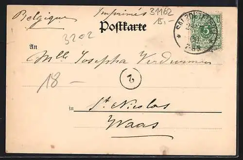 Lithographie Bad Salzdetfurth, Villa Thiebe, Hauptstrasse, Salzgarten