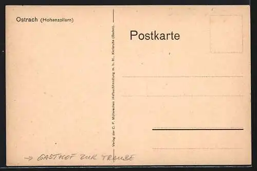 Künstler-AK Ostrach b. Hohenzollern, Gasthaus zur Traube