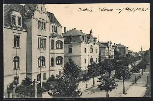 AK Radeberg, Blick auf die Badstrasse