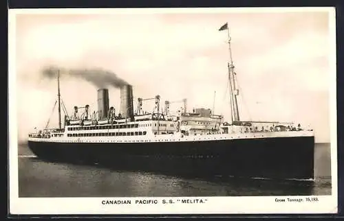 AK Passagierschiff SS Melita der Canadian Pacific