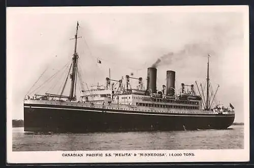 AK Passagierschiff SS Melita der Canadian Pacific