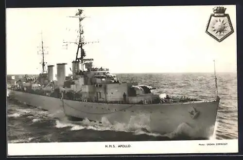 AK Kriegsschiff HMS Apollo in Fahrt